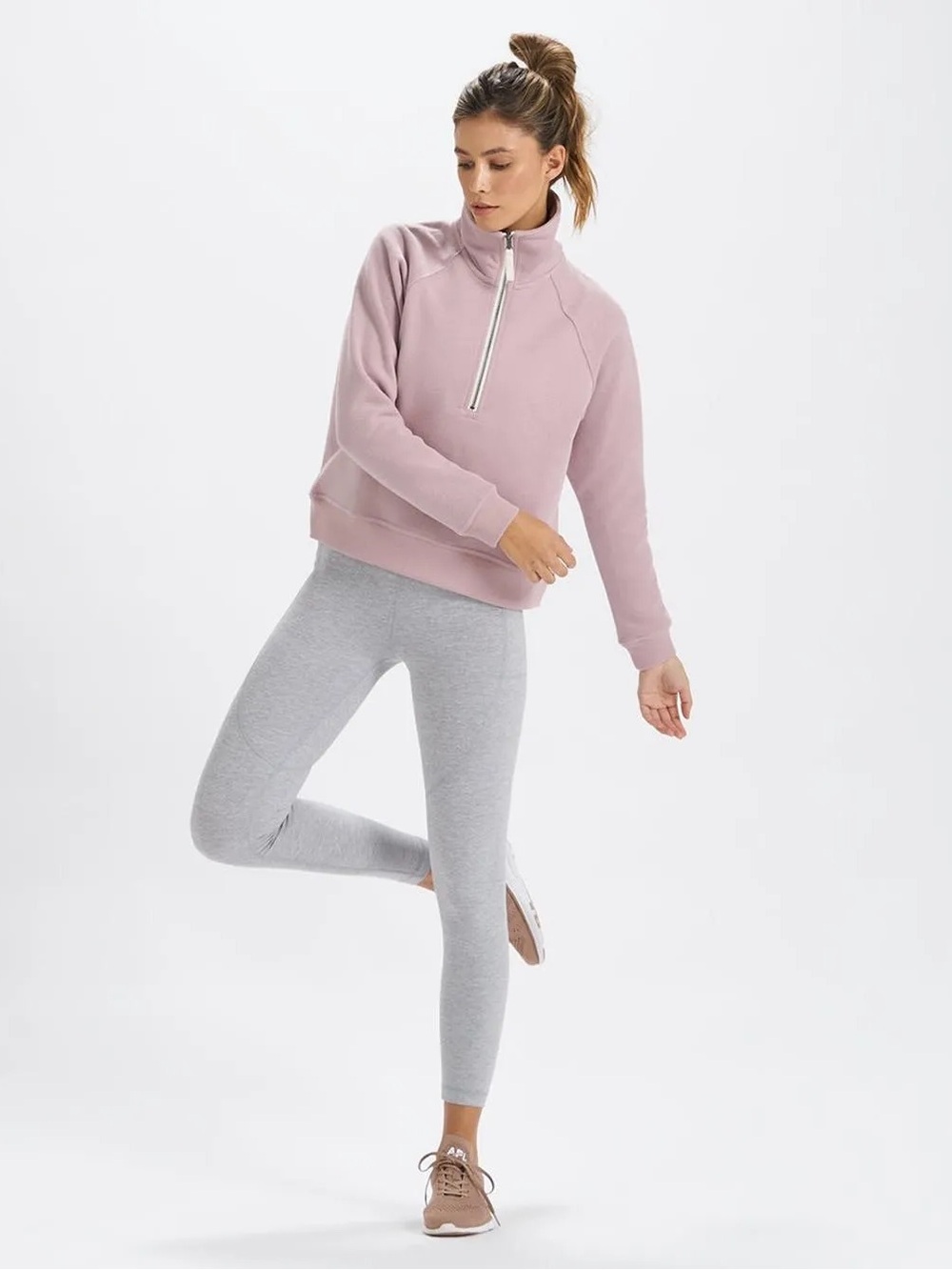 Vuori Mauve Half-Zip Fleece Pullover